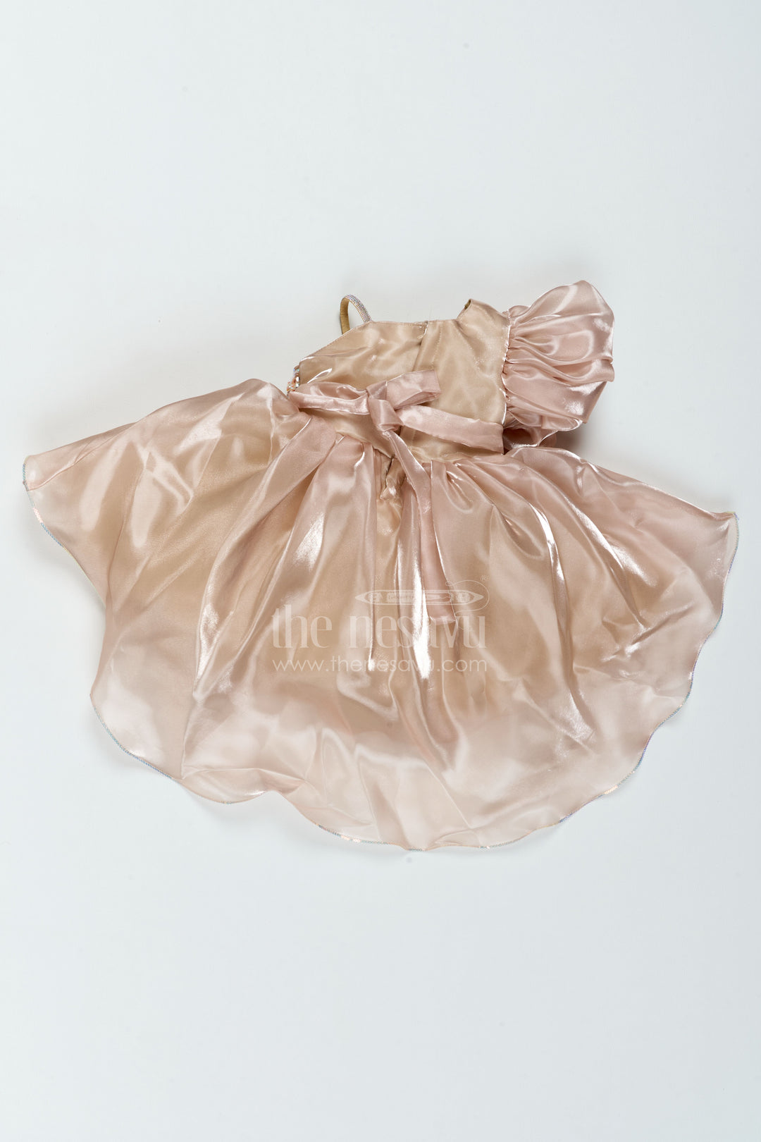 Girls Dramatic Satin Frock for Receptions and Grand Celebrations