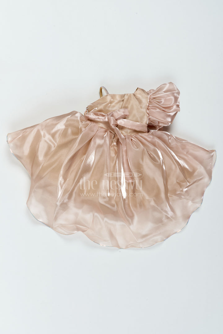 Girls Dramatic Satin Frock for Receptions and Grand Celebrations