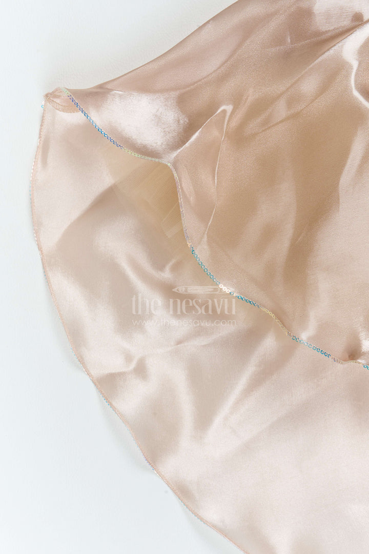 Girls Dramatic Satin Frock for Receptions and Grand Celebrations