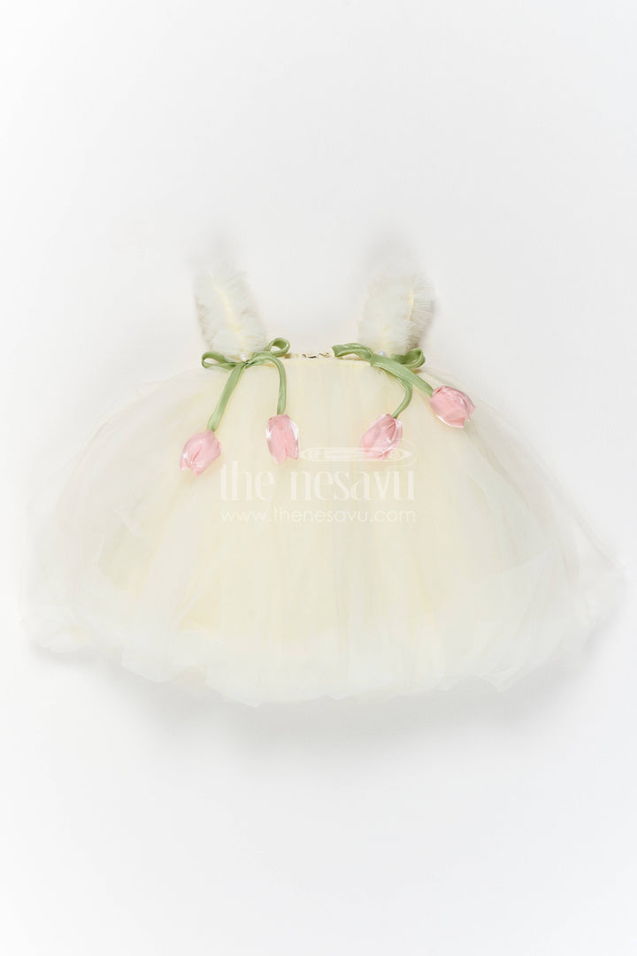 Girls Party Frock in White for Festive Photos