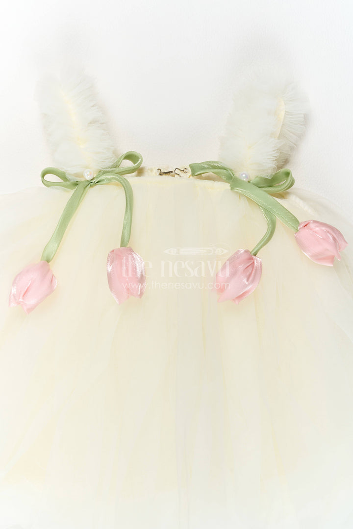 Girls Party Frock in White for Festive Photos