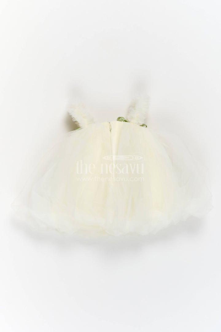 Girls Party Frock in White for Festive Photos