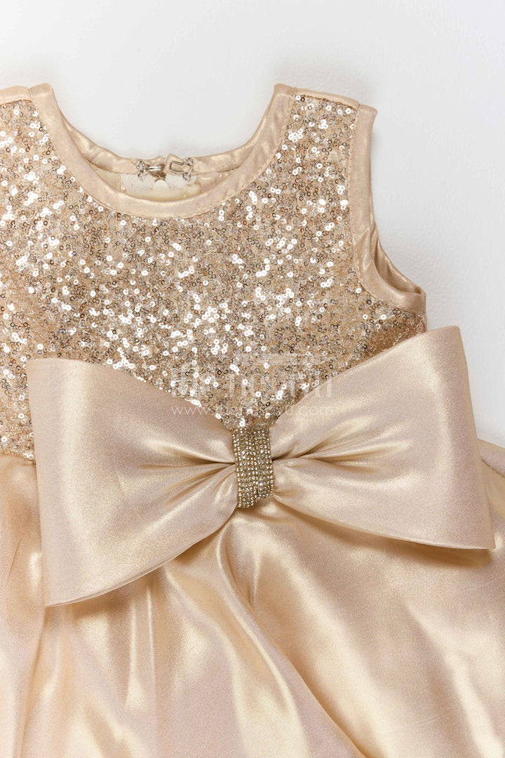 Baby Girl Sculpted Satin Frock for Receptions and Milestone Parties