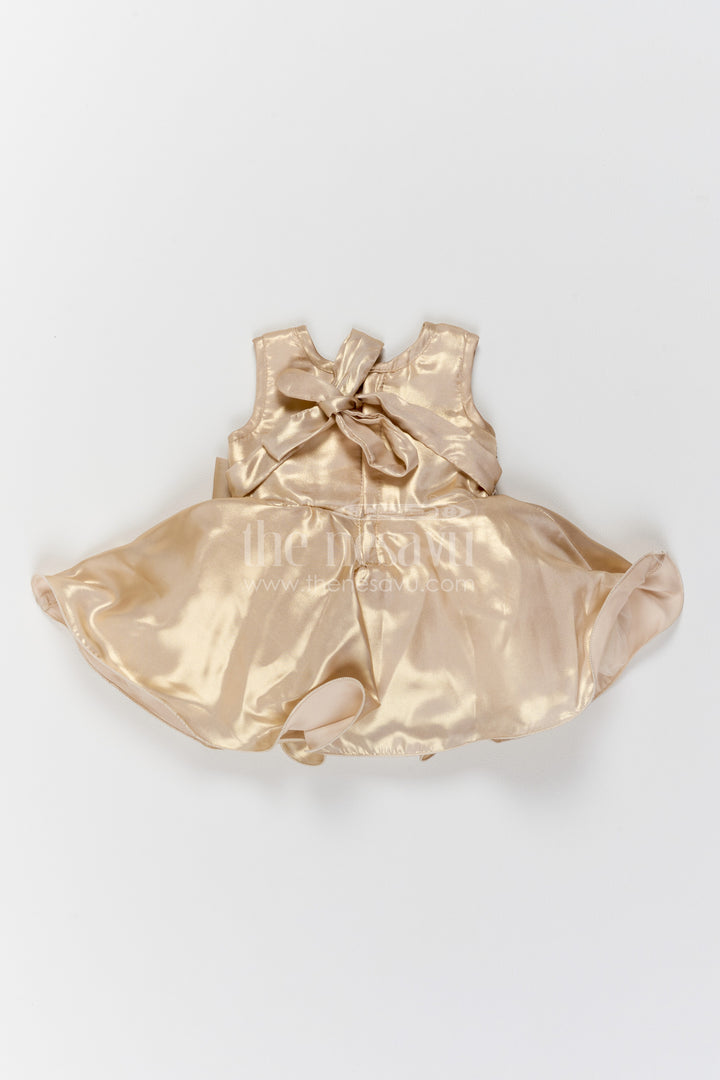 Baby Girl Sculpted Satin Frock for Receptions and Milestone Parties