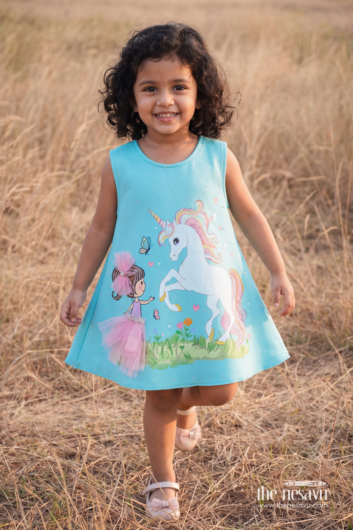 Girls Party Frock in Turquoise for Portrait Days