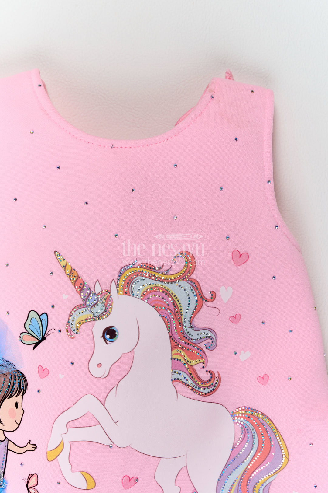 Girls Scuba Party Frock in Pink with Unicorn Rainbow