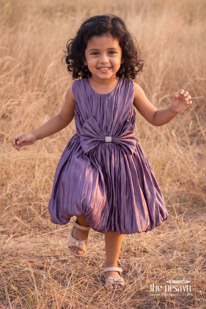 Designer Frock for Girls in Purple for Celebrations and Photos