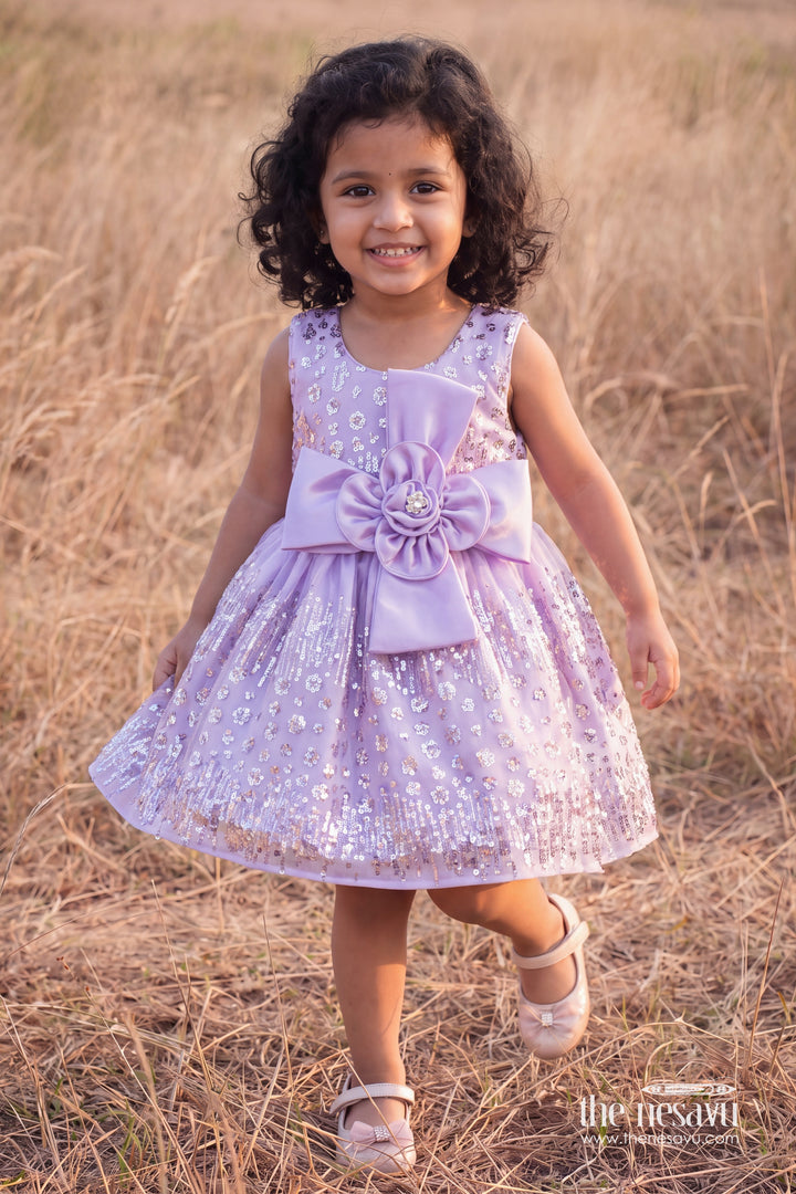 Party Dress for Girls with Thread Embroidery for Festive Occasions