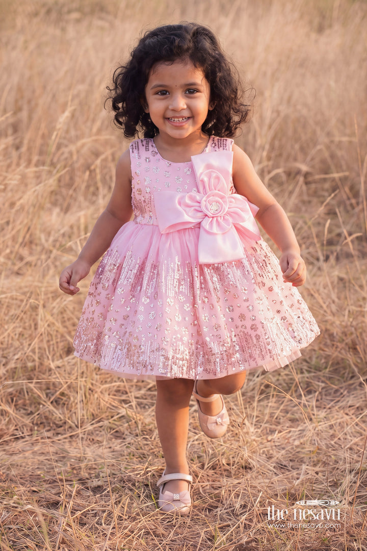 Designer Frock for Girls in Pink for Celebration Styling