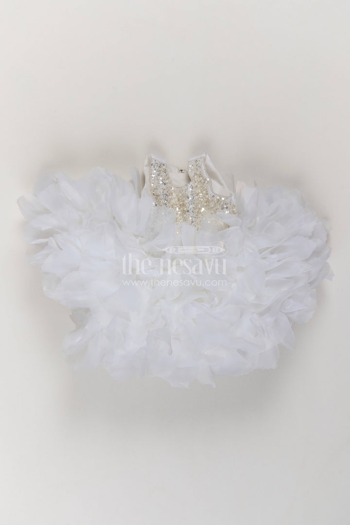 Party Dress for Girls in White for Wedding Moments