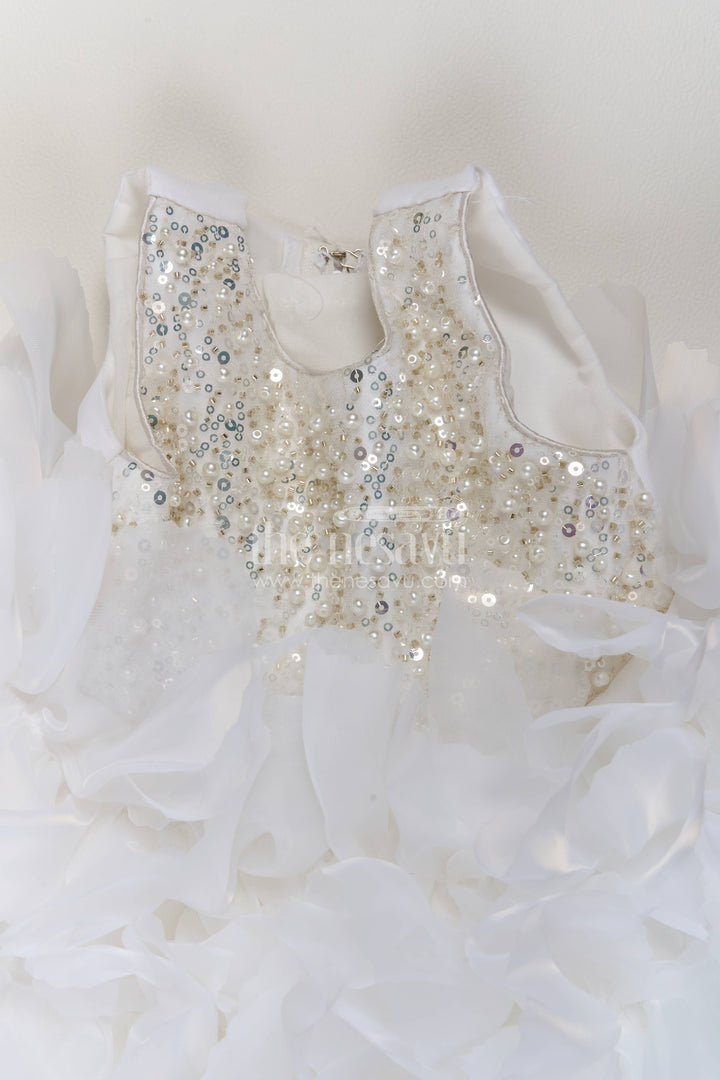 Party Dress for Girls in White for Wedding Moments
