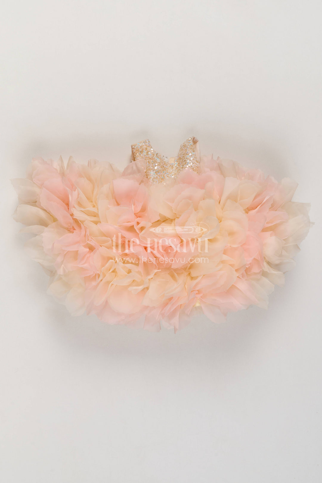 Designer Frock for Girls in Peach for Festive Gatherings