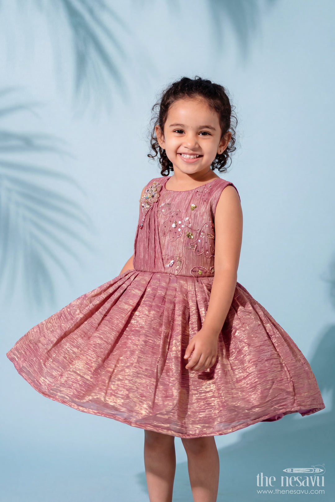Girls Party Frock in Pink with Smart Tailoring