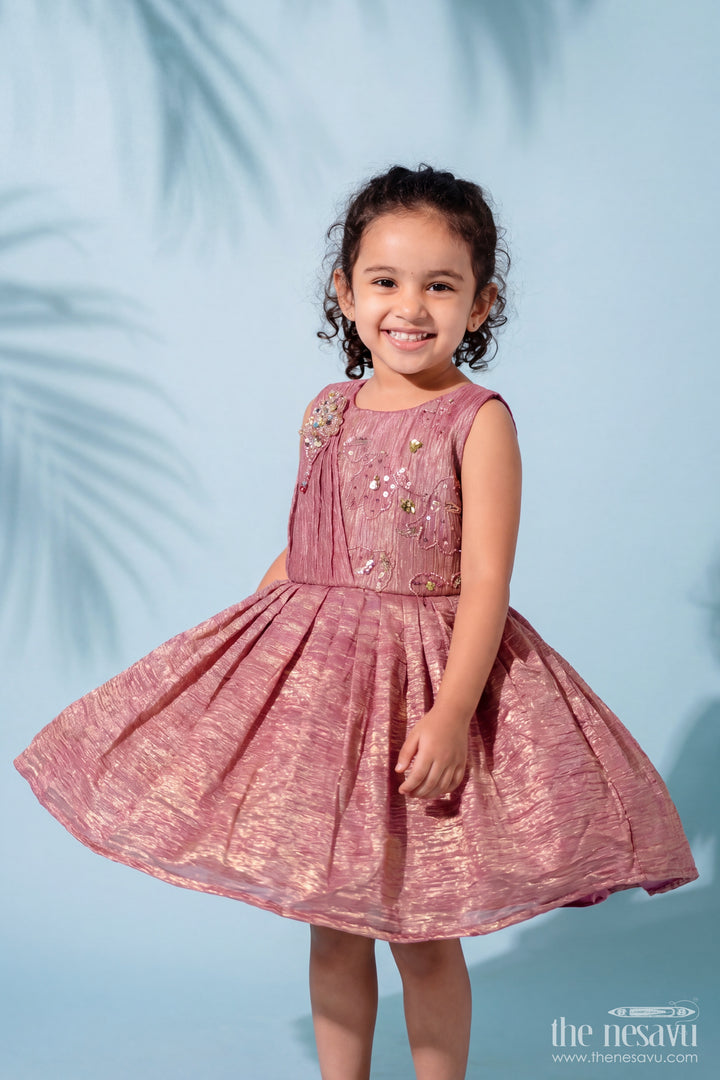 Girls Party Frock in Pink with Smart Tailoring