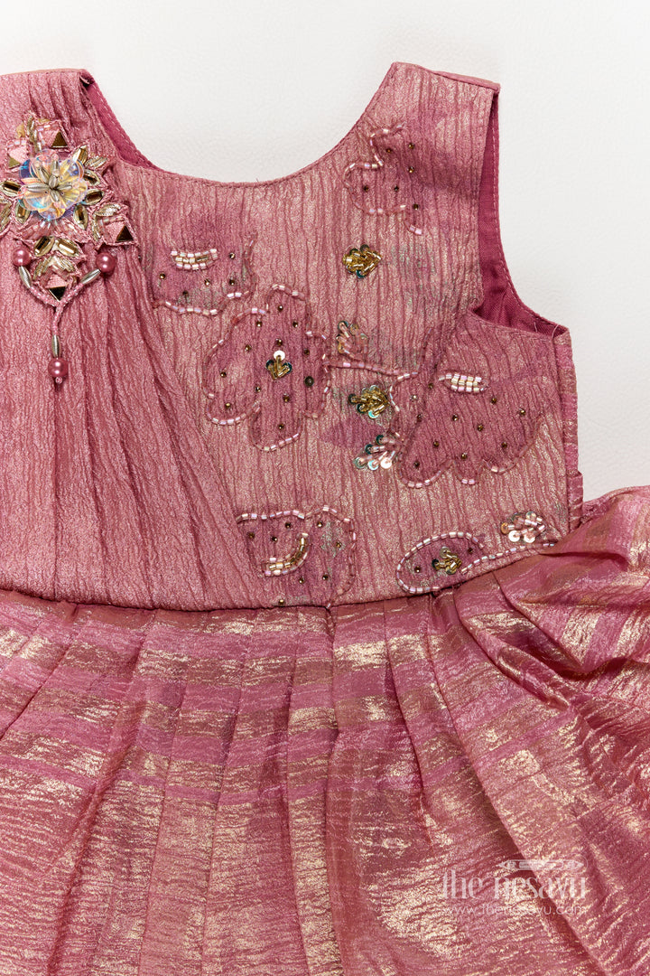 Girls Party Frock in Pink with Smart Tailoring