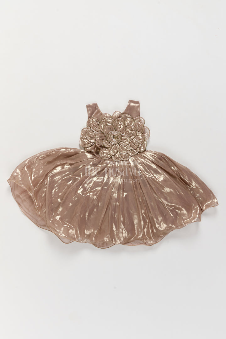 Designer Frock for Girls in Cream for Milestone Days