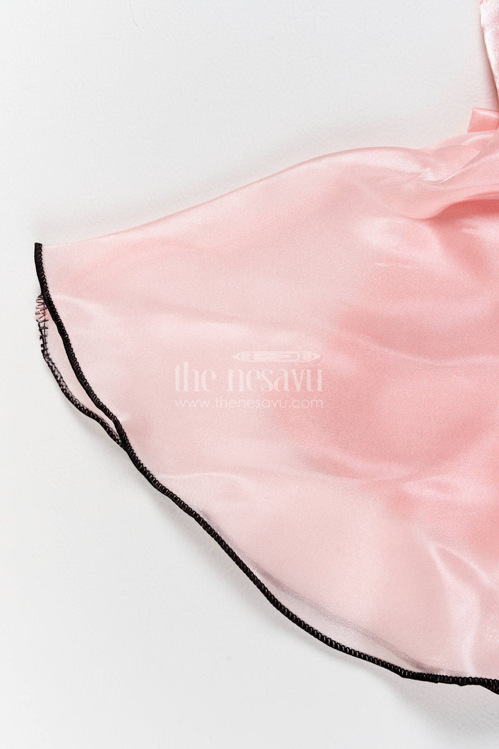 Girls Party Frock in Pink with Floral Detailing