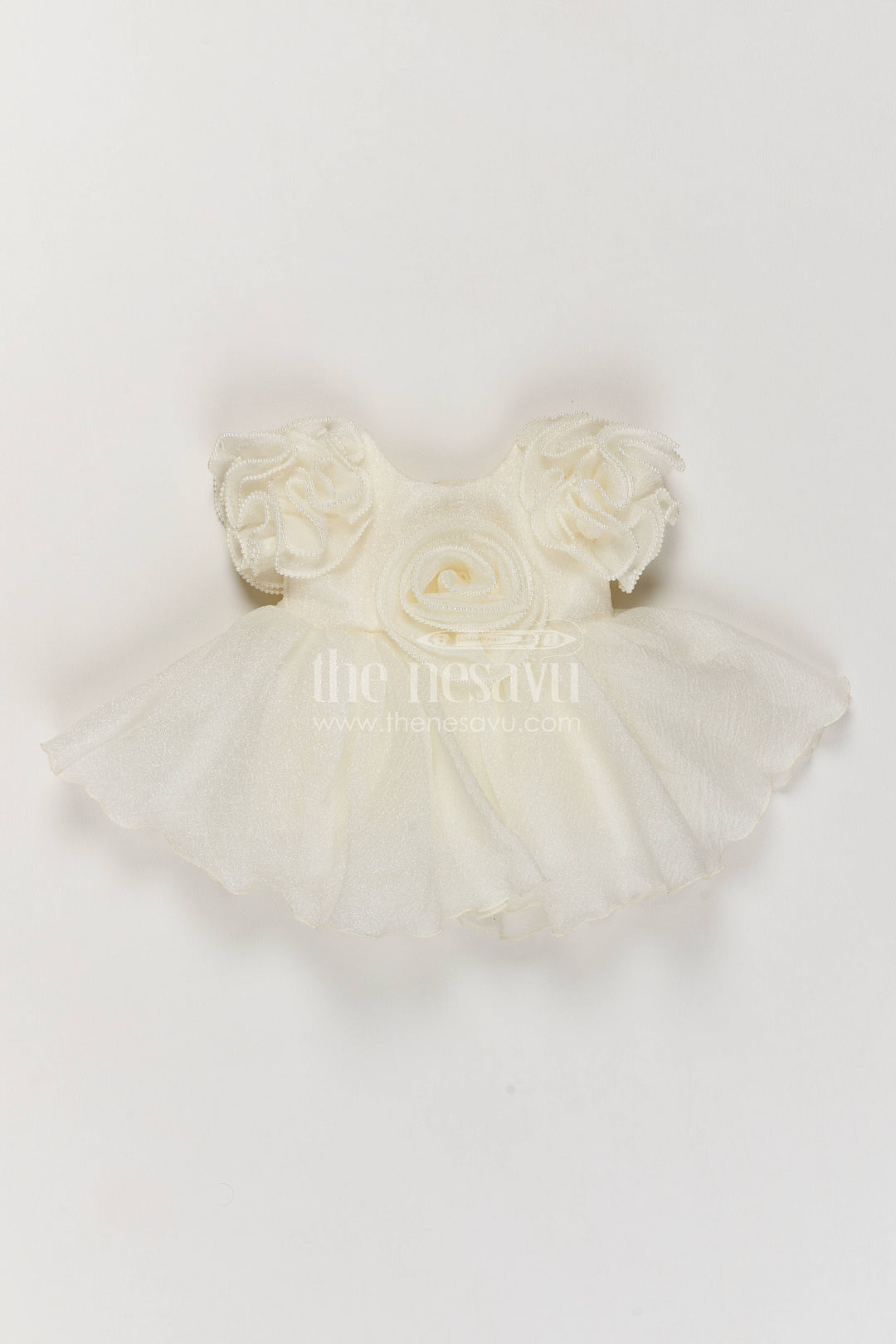 Designer Frock for Girls in White for Joyful Occasions