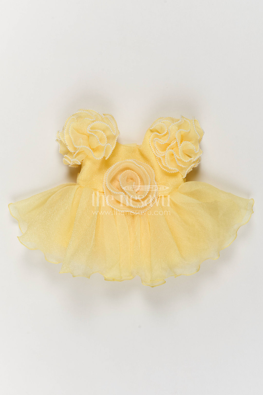 Girls Party Frock in Yellow for Special Functions