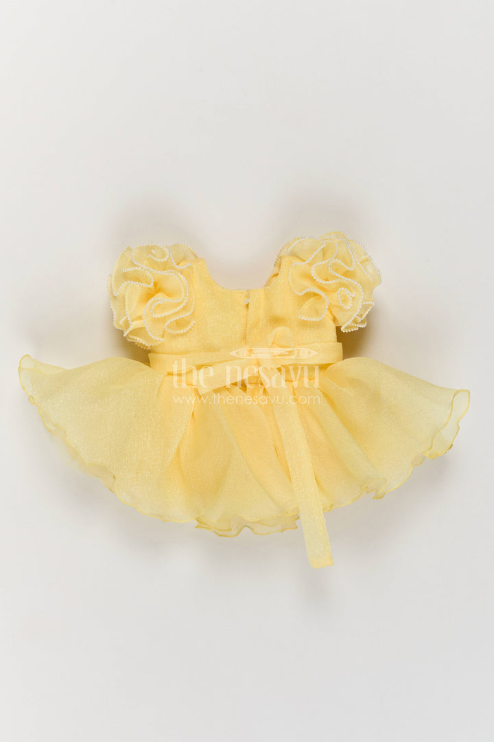 Girls Party Frock in Yellow for Special Functions