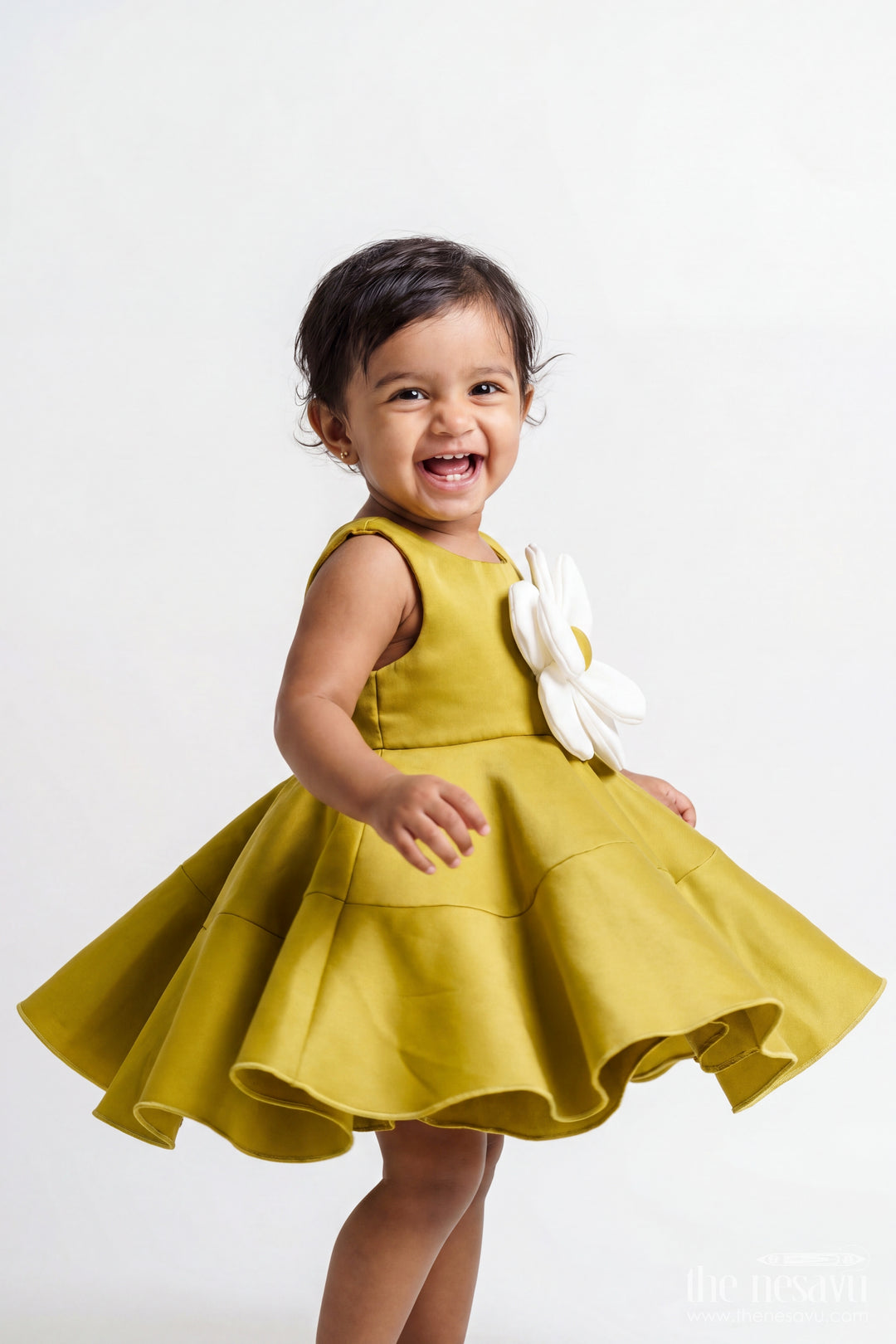 Designer Frock for Girls in Green for Festive Gatherings