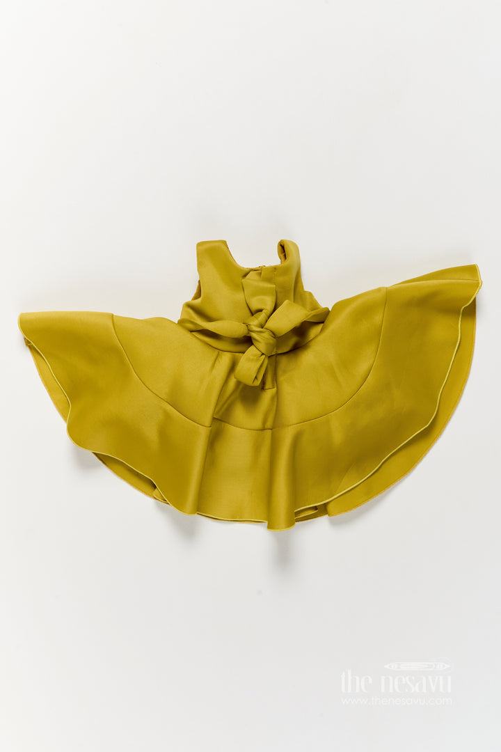 Designer Frock for Girls in Green for Festive Gatherings