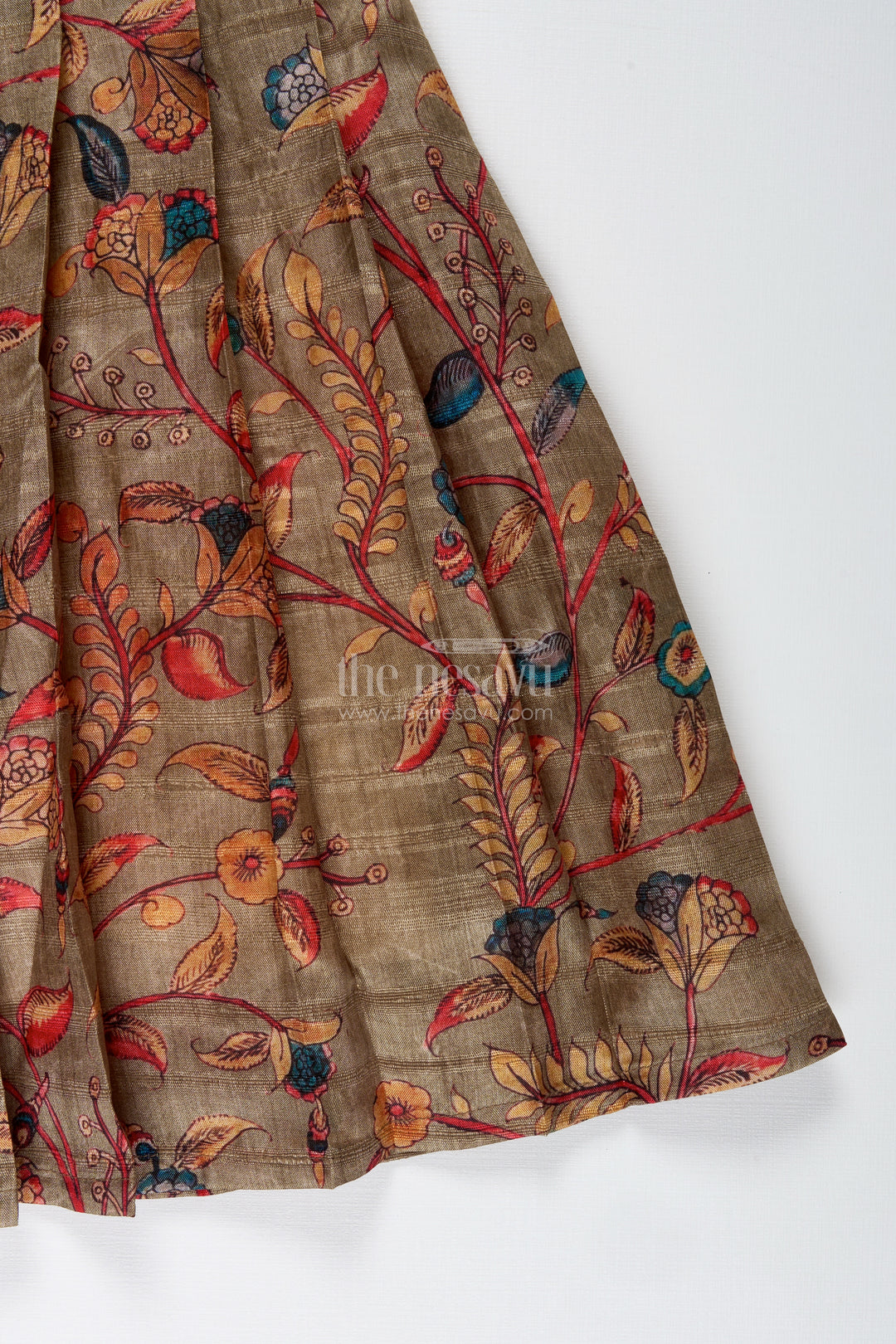 Chanderi Cotton Frock For Girls With Floral Print Festive Ethnic Outfit