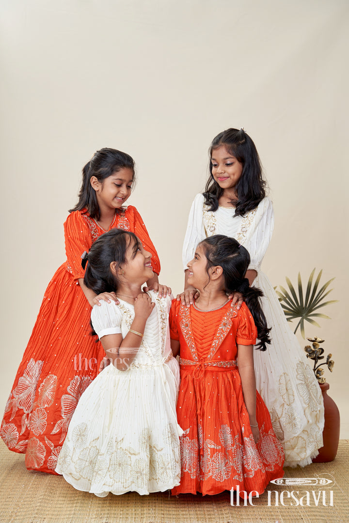 Baby Girl Silk Frock With Gold Embroidery For Naming Ceremonies And Weddings