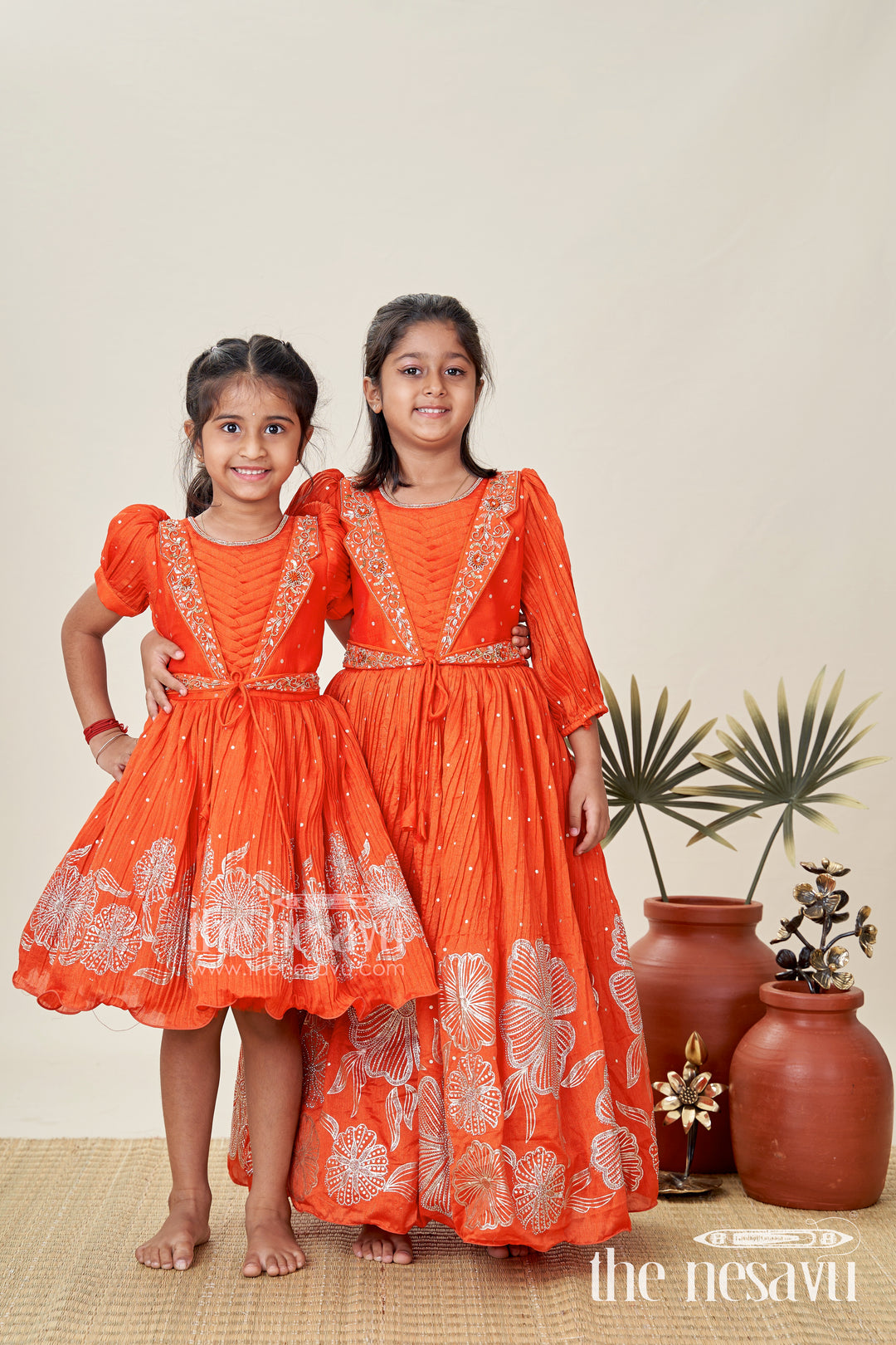 Baby Girl Red Silk Frock With Sparkling Stones For Parties And Family Functions