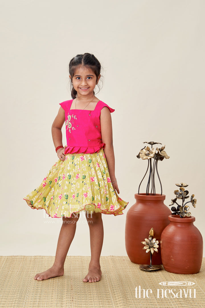 Silk Frock For Baby Girls With Embroidered Yoke Ethnic Dress For Weddings