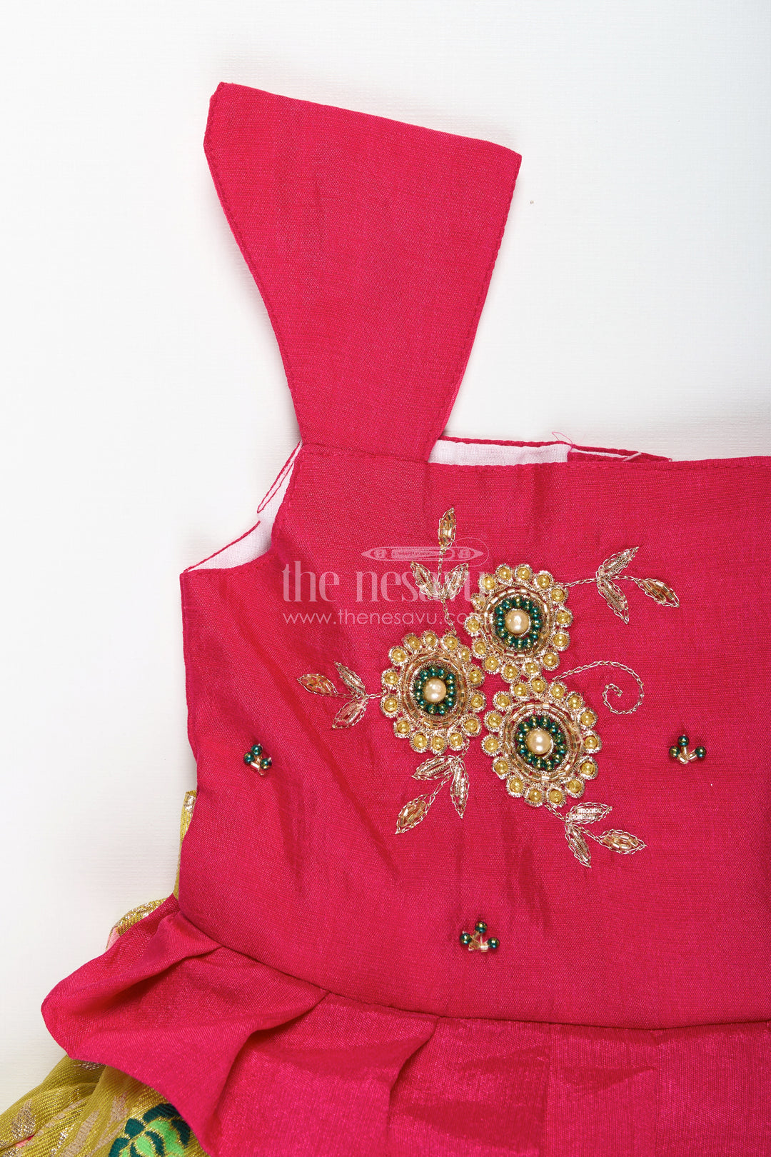 Silk Frock For Baby Girls With Embroidered Yoke Ethnic Dress For Weddings