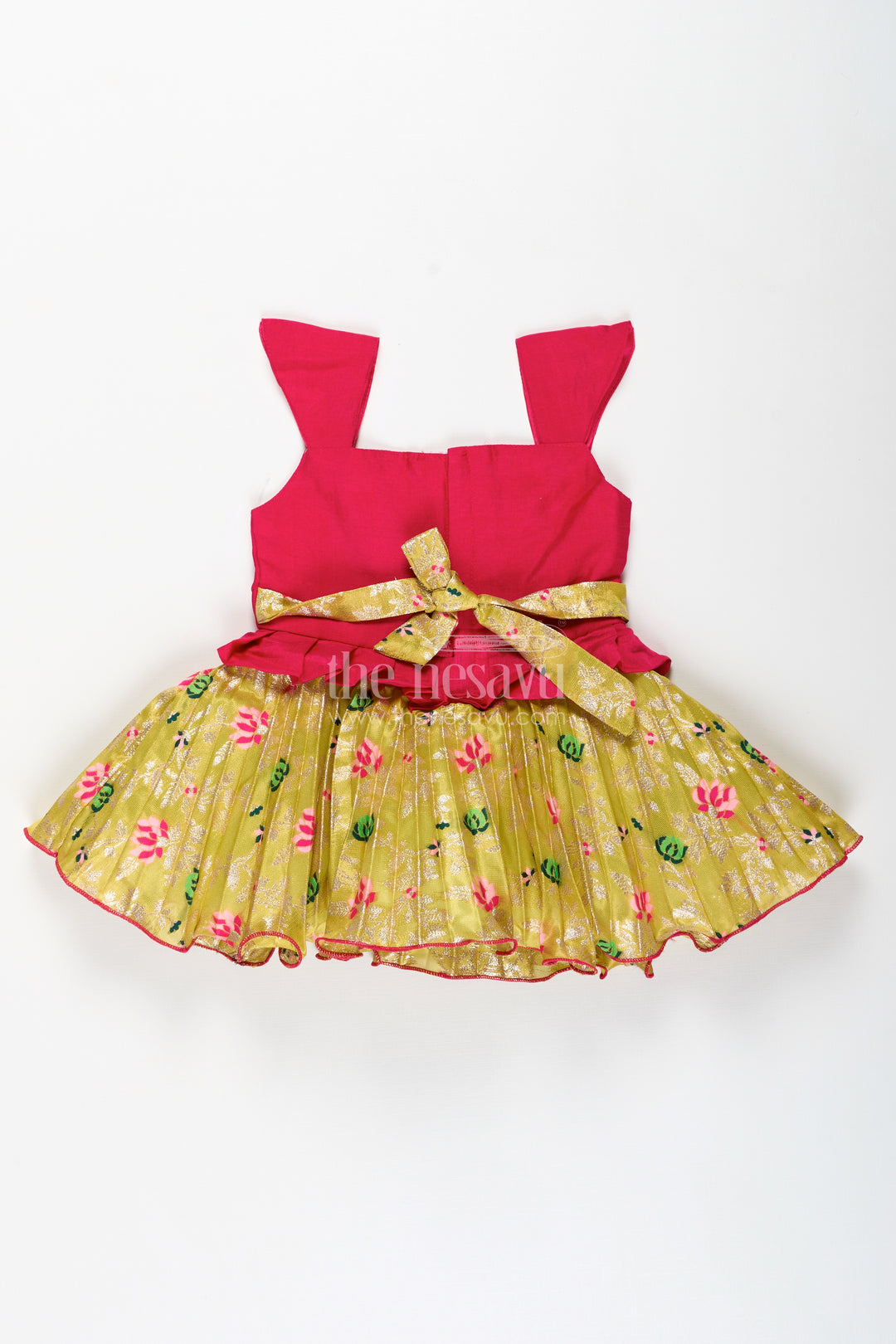 Silk Frock For Baby Girls With Embroidered Yoke Ethnic Dress For Weddings