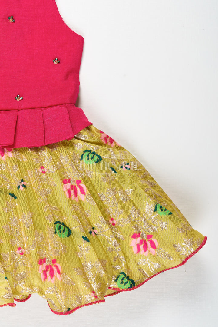 Silk Frock For Baby Girls With Embroidered Yoke Ethnic Dress For Weddings