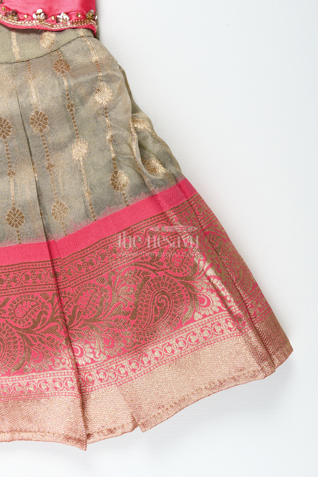 Silk blend frock for girls with zari details for cultural functions and photoshoots