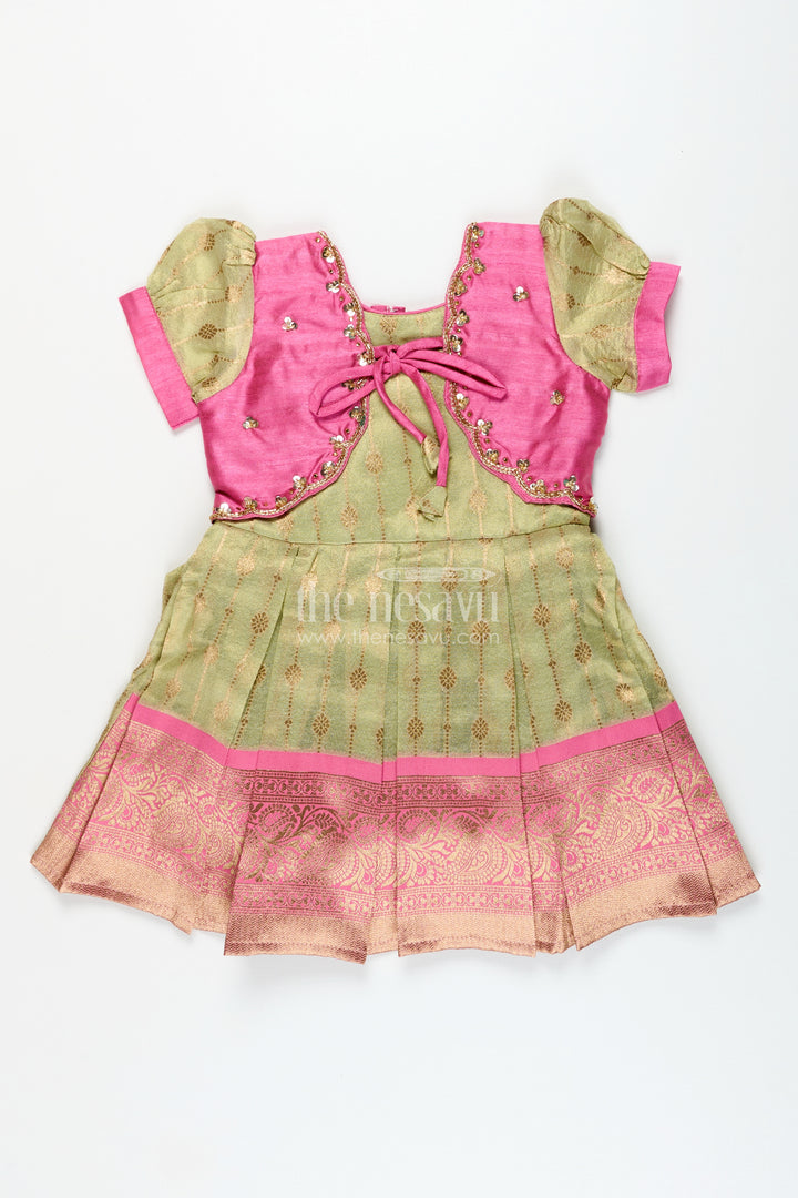 Baby girl silk frock for traditional functions and family occasions