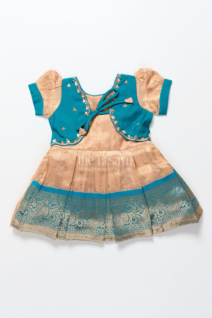 Baby girl silk frock for ethnic events and festive family photos