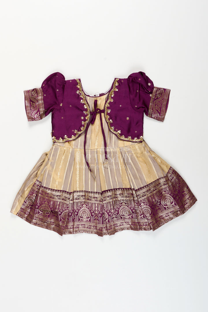 Baby girl silk frock for naming ceremony and festive functions