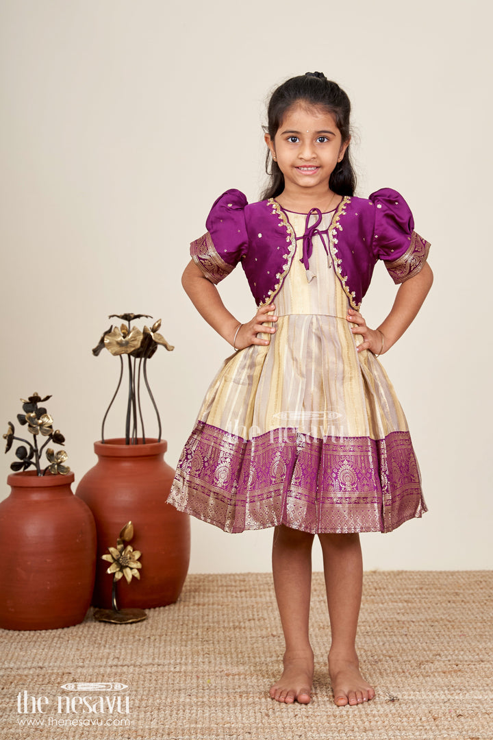 Baby girl silk frock for naming ceremony and festive functions