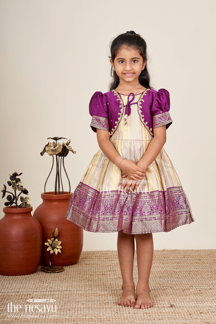 Baby girl silk frock for naming ceremony and festive functions