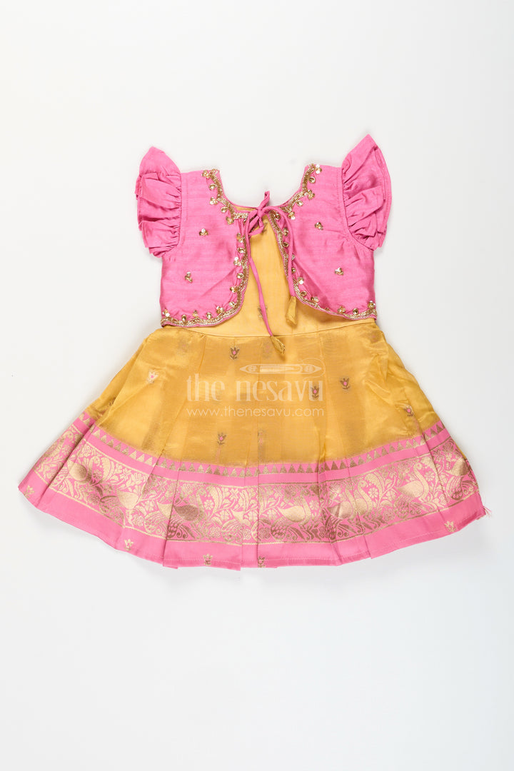 Baby girl traditional silk frock for birthday and ethnic photoshoots