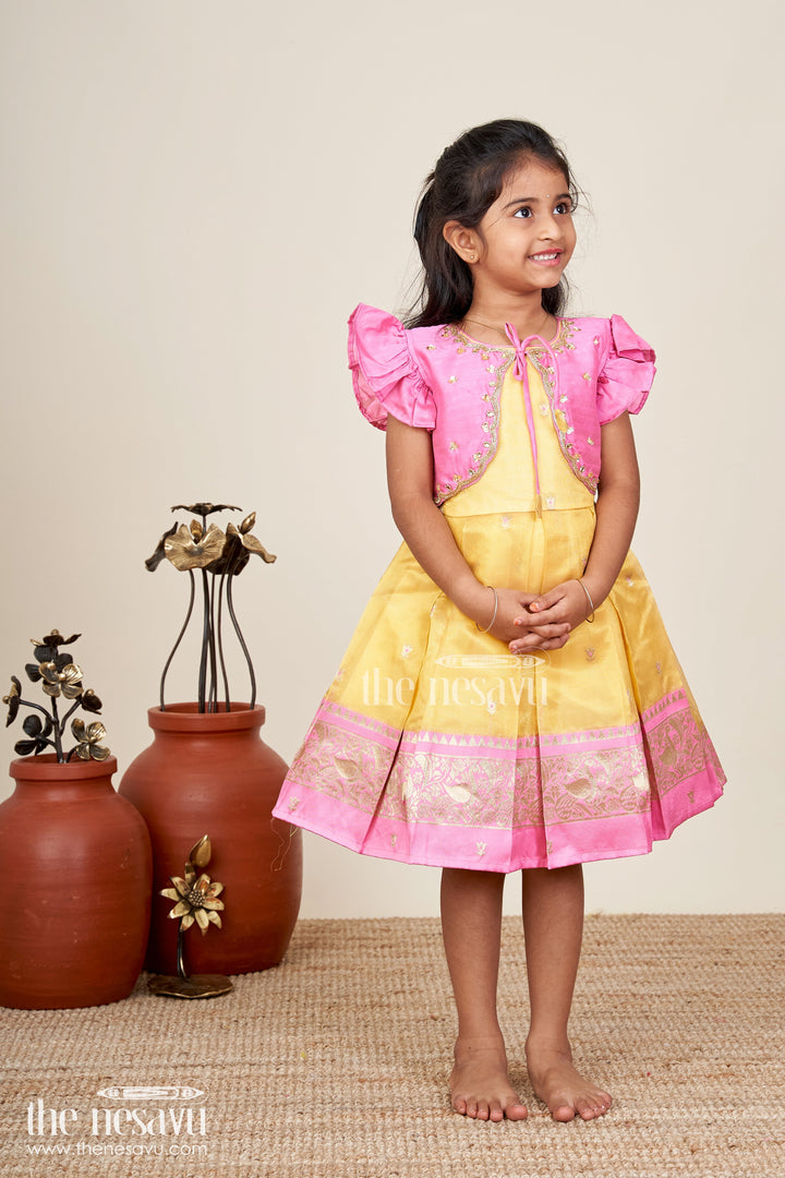 Baby girl traditional silk frock for birthday and ethnic photoshoots