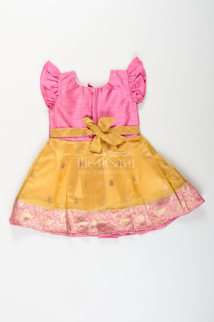 Baby girl traditional silk frock for birthday and ethnic photoshoots
