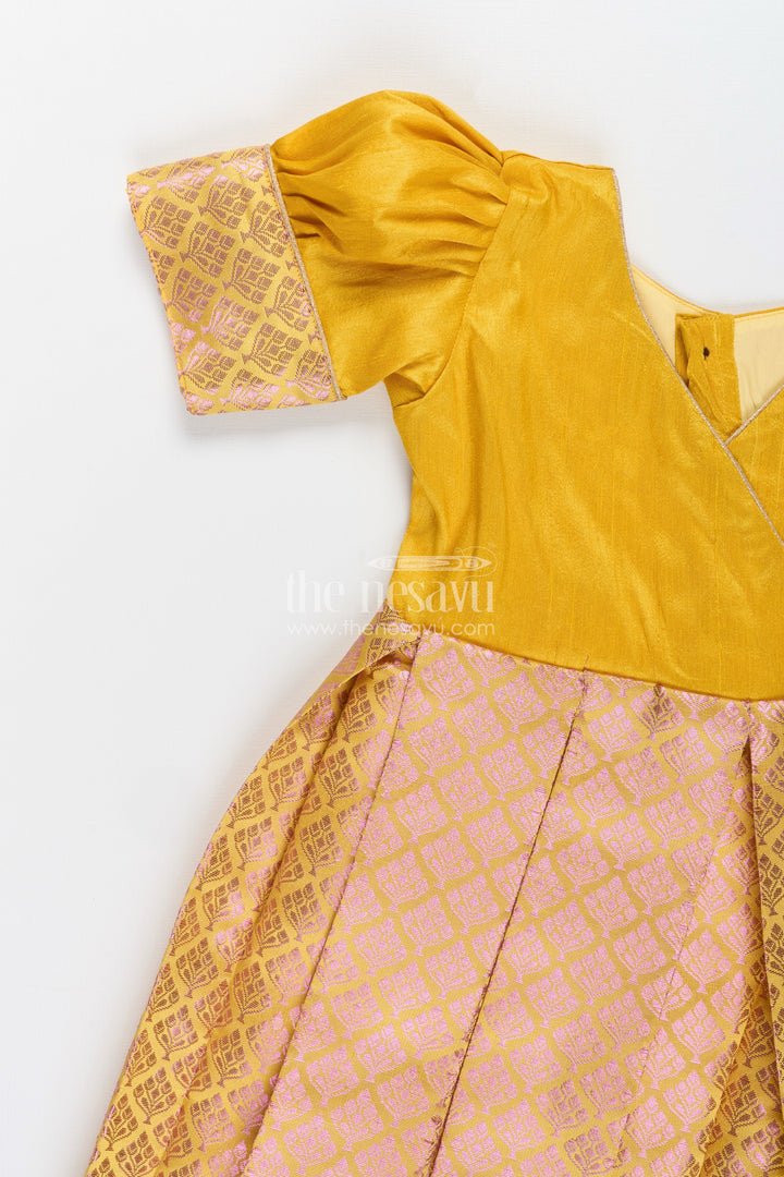 Silk frock for toddler girls perfect for traditional festivals and temple visits