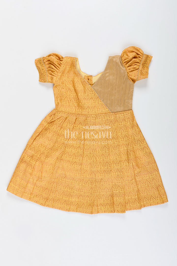 Semi banarasi frock for toddler girls for school ethnic day and functions