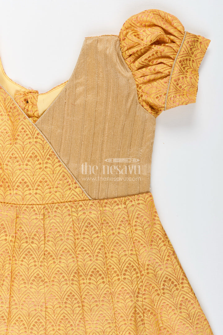 Semi banarasi frock for toddler girls for school ethnic day and functions