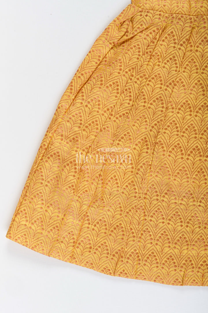 Semi banarasi frock for toddler girls for school ethnic day and functions