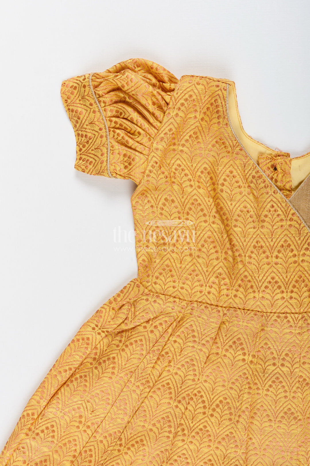 Semi banarasi frock for toddler girls for school ethnic day and functions