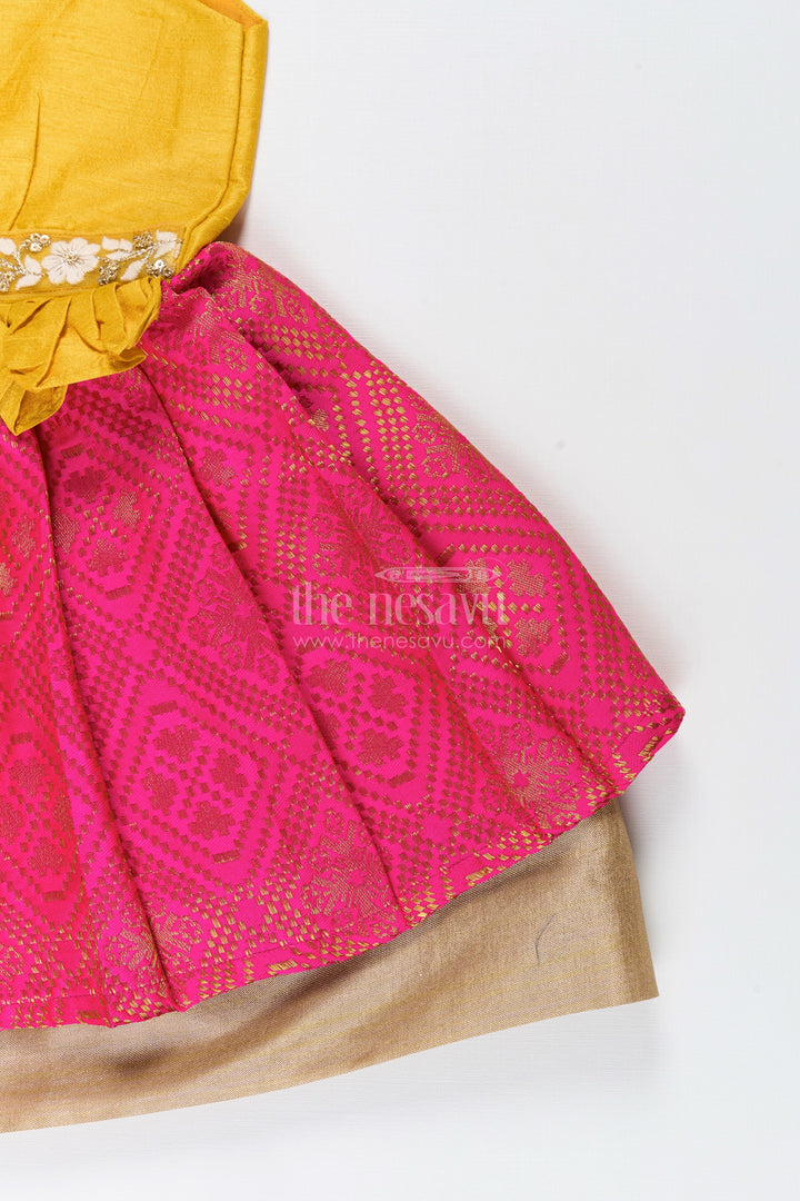 Silk frock for baby girls for traditional birthdays and pooja ceremonies