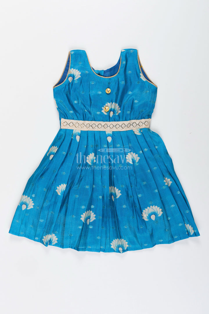 Semi banarasi art silk frock for girls with traditional motifs – festive-ready
