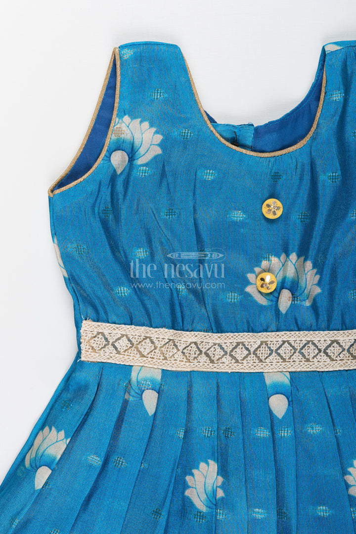 Semi banarasi art silk frock for girls with traditional motifs – festive-ready